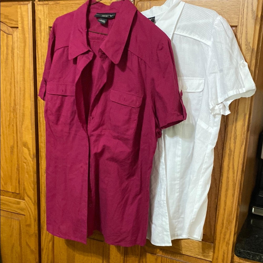 Venezia Pink and white Relaxed Button Down Shirts